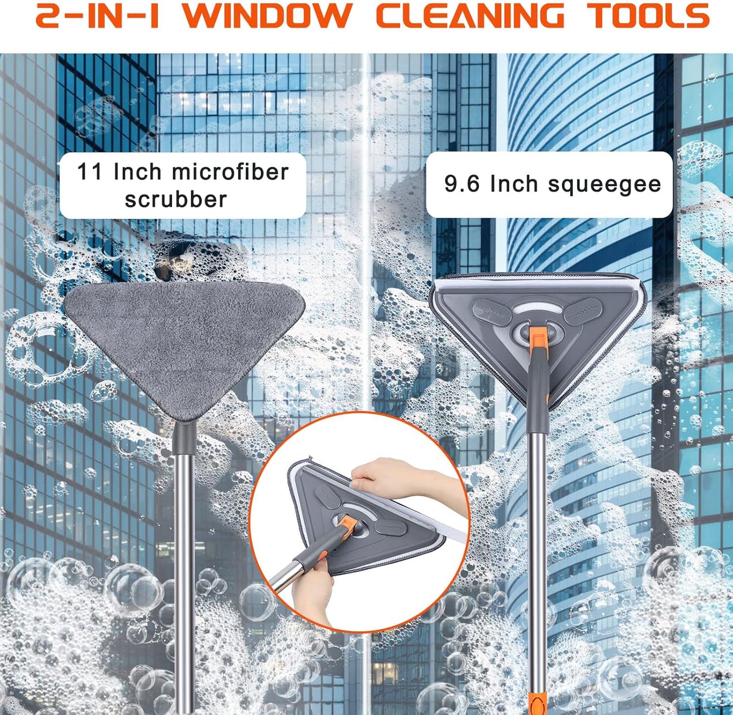 ممسحة التنظيف الشاملة للجدران والسقف والنوافذ – 3 في 1