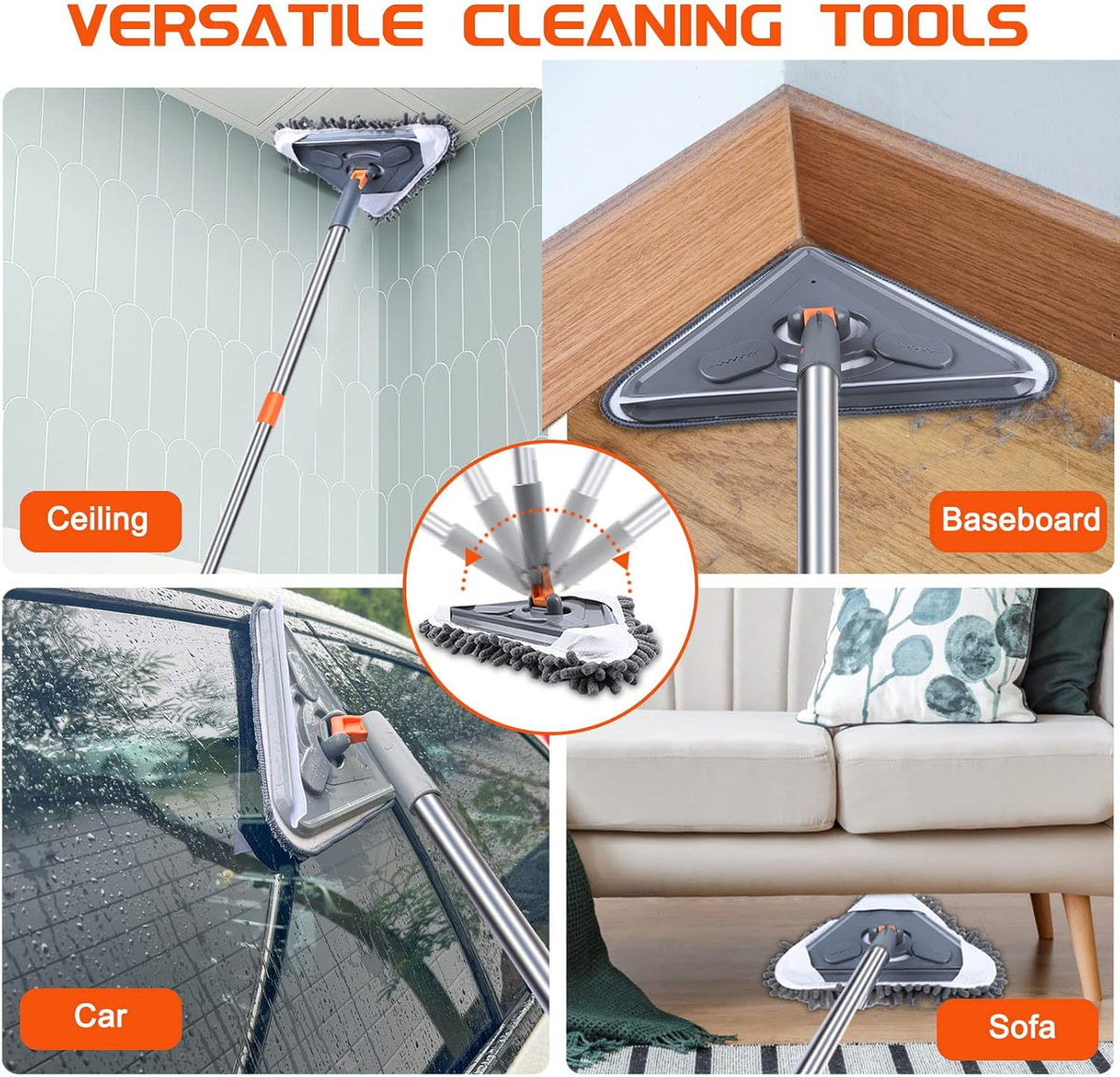 ممسحة التنظيف الشاملة للجدران والسقف والنوافذ – 3 في 1